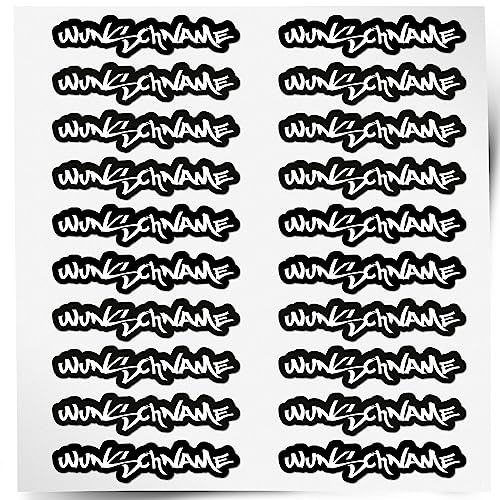 INDIGOS UG 100 Namensaufkleber Kinder Schule 100 mm breit - Freestyle - Graffiti - Kinder, Teenager, Jugendliche - Aufkleber selbst gestalten - personalisiert mit Wunschtext - Kindergarten, Sport