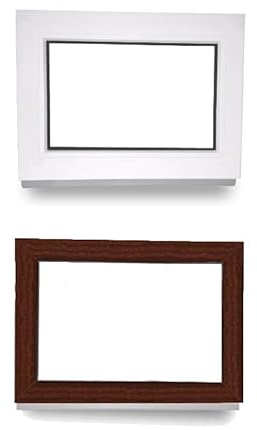 Kunststofffenster - Festverglasung - Fenster - innen weiß/außen mahagoni - BxH: 75 x 55 cm - 750 x 550 mm - 2 fach Verglasung - 60 mm Profil