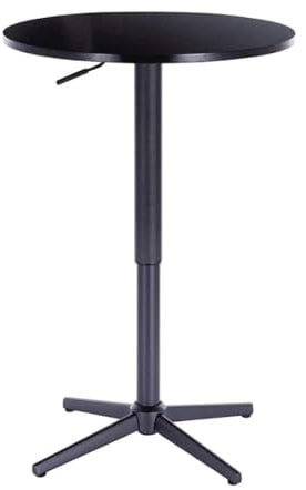 Casa Vital Bartisch PARTA, Ø 60 x 70/90 cm, höhenverstellbar, schwarz, runde MDF-Tischplatte, Bar- und Restaurantmöbel, Metallfuß, 120 kg Gewichtsbelastung