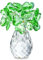 Grüne vierblättrige Kleeblatt Kristallblumenstatuen Sammlung, Glücksblumengeschenk für Mutter und Freundin, Desktop Bücherregal Autodekoration