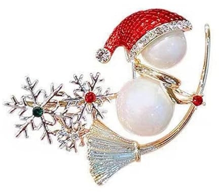F Fityle Weihnachts-Brosche, Anstecknadel, Festival, zarte tägliche Dekoration, Weihnachtselement-Anstecknadel, Schneemann-Schneeflocken-Brosche für