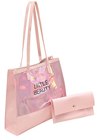 Youyu77 Hand Taschen Für Frauen Umhängetasche Mode Muster Reflektierende Einkaufstasche Große Kapazität Praktische Tasche Damen Kinder Mode Geldbeutel Schultertasche (Pink, One Size)
