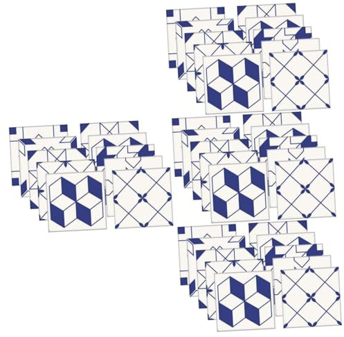UKCOCO 80pièces Autocollants Muraux De Carreaux Auto-adhésifs Décoratives Imperméables Et Faciles à Installer Pour Cuisine Et Salle De Bain Motifs Rétro Et Créatifs