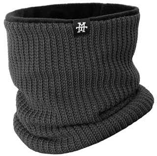 Manufaktur13 Knit Neckwarmer - Halstuch,Schlauchschal, Fleeceschal, Multifunktionsschal, Schal für Damen und Herren, Winddicht, Outdoor (Grey Storm)