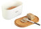 Avilia Panera – Panera con tapa de madera, 36 x 20 x 14,5 cm, blanco