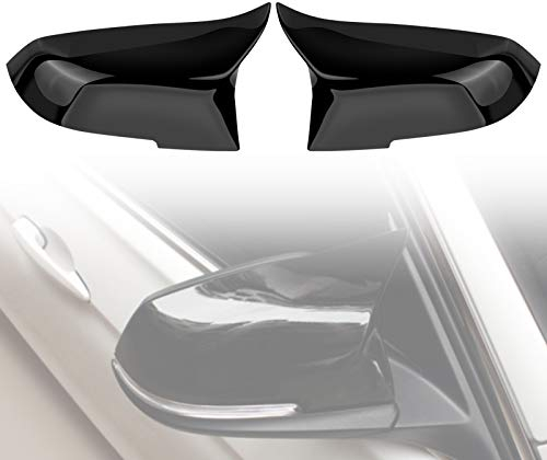 F30 Spiegelkappen, Spiegelkappen Schwarz Glänzend, Rückspiegel-Abdeckkappe für 220i 328i 420i F20 F21 F22 F30 F32 F33 F36 X1, glänzendes Schwarz