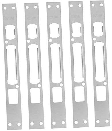 Veemoon 5pcs Door Frame Buckle Stainless Steel Plate Door Security Plate Guard Plate Door Strike Plate Door Catch Plate Door Security Devices Door Guard Door Covers Planets Iron Door Panel