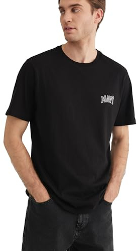 Mavi Herren Logo Tee T-Shirt, Black, L