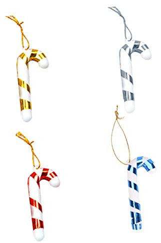 Alipis 4stücke Weihnachtsdeko Zuckerstangen Aus Zufällige Farben Für Christbaum Und Festtagsdekoration
