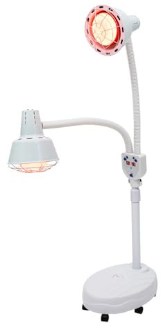 UYRTOY Infrarotlampe Wärmelampe,275W Zwei Lampenhalter Rotlichtlampe Infrarot-Glühbirne Höhe und Winkel Einstellbar 360°,Verwendet in Schönheitssalons,Wohnzimmer und Häuser,Weiß