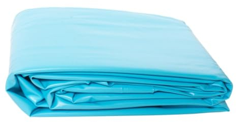 poolomio Poolfolie blau für Stahlwandpool rund | Poolinnenfolie Aufstellpool Winterfest und UV-beständig | Ersatzfolie für Gartenpool | Pool Innenhülle 0,25 mm Stärke (450 x 90 cm)