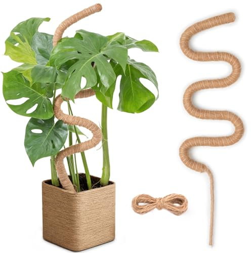 120cm Bastone per Piante Rampicanti, Garden Sage Pieghevole Palo Muschiato Monstera di Cocco per Sostegno Piante da Interno e Rampicanti