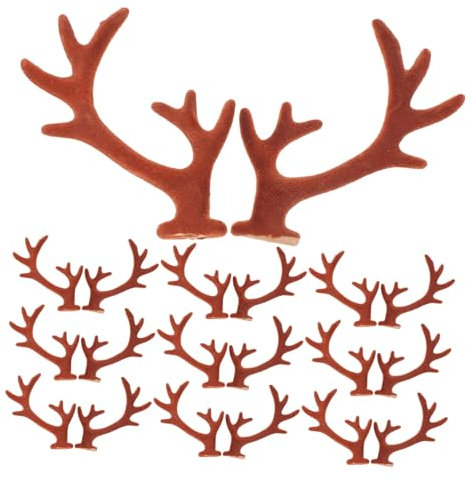 Beaupretty 20stücke Beflocktes Hirschgeweih zum Basteln Diy-haarreif-zubehör Hirschgeweih-deko für Partys Kostüm und Weihnachtsaccessoires