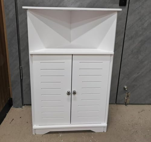 AOJEZOR Armoire de rangement de salle de bain, petite étagère d'angle avec portes