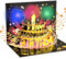 3D Pop Up Feuerwerk Geburtstagskarte, aufblasbare Kuchen Geburtstagskarte mit Musik und Multicolor LED Lichter Umschlag und leere Wunschkarte für Frauen, Kinder, Männer