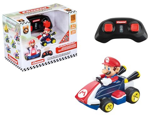 Carrera RC Mario Kart Mini RC Mario, para niños y Adultos, niños y niñas, Licencia Original única, diversión de conducción instantánea con Listo para Correr, auténtica Experiencia de Mario Kart, Rojo