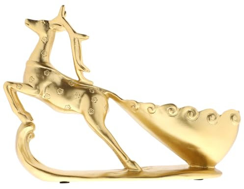 EXHUMKY Elk Weinflaschenhalter Aus Resin Elegante Desktop-Dekoration Für Wohnzimmer Bar Küche Stilvolles Weinregal Mit Praktischem Stauraum Für Weinliebhaber Und Kreative Goldene