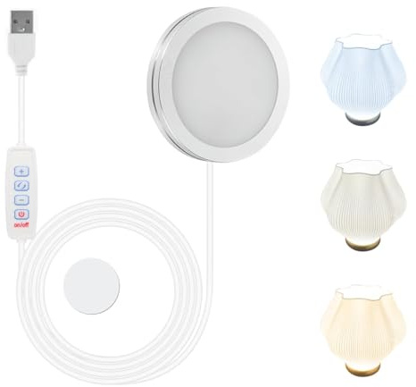 Upgraded 3-Farben 3D Gedruckte LED Lamp Kit 001 Compatible with Bambu Lab A1/A1 Mini, P1P/P1S, X1/X1C/X1E Makerworld MH001,3 CCT Einstellbar (Warm/Weiß/Kühl), USB-Powered (DIY-Drucke NICHT Enthalten)