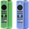 Pinowu Custodia in silicone (2 pezzi) per Fire TV Stick 4K Max (2nd)/Insignia/Pioneer/Omni (QLED) serie Alexa Voice Remote Enhanced con cordino (verde, azzurro, luminoso)