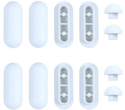 JEYORZY 12Pcs Toilettensitz Sitz Puffer Set, WC Deckel Puffer zur Geräuschreduzierung, Universelles WC Sitzdeckelpuffer für Toilettensitz für Toilettensitz Abstandhalter, für Zuhause Büro Hotel (Weiß)