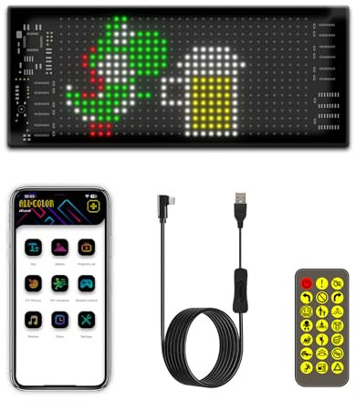 Pantalla LED Flexible, Color de la Lámpara RGB con Control de Inalámbrico, Pantalla Múltiple, de Expresión de la Ventana Trasera del Automóvil, Fiesta de Barras, Publicidad en el Centro Comercial,