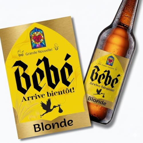 Étiquettes Autocollantes pour Annonce de Grossesse, Bouteille de Bière, Lot de 12, Bébé en Route