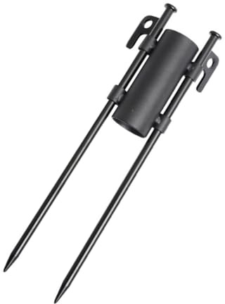 HOUDERCO Tragbarer Metall Stangenhalter Verstellbar für Campingzelte und Markisen Stabiler Rutenhalter mit 2 Erdspießen Wetterfester Schirmständer für Outdoor Picknick und Angeln
