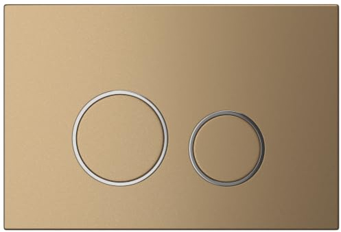 MYLAVABO Drücker- & Betätigungsplatte passend für Geberit Delta (Kunststoff, gold, chrom Ringe)