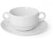 H&H 4365064 Tazza Brodo con Piatto Porcellana Alba, Bianco