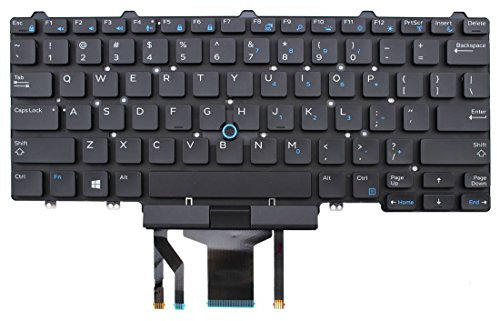Clavier rétroéclairé avec pointeur pour ordinateur portable Dell Latitude E5450 E7450 0D19TR D19TR PK1313D4B00 SN7230BL 13102900091 Noir