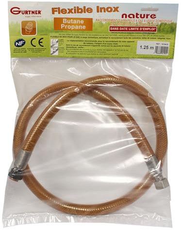 - Lyre, flexible et tuyau gaz - Flexible NF INOX garantie à vie Butane/Propane 1.25ml