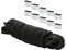 Dreamprint Expanderseil 10mm Schwarz 20m Seil Spannseil Planenseil Gummileine elastisches Gummiseil für Anhängerplane mit 10x Würgeklemmen