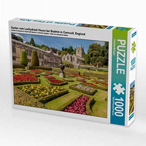 CALVENDO Puzzle Garten vom Lanhydrock House bei Bodmin in Cornwall, England 1000 Teile Puzzle quer | Lege-Größe cm Foto-Puzzle für glückliche Stunden
