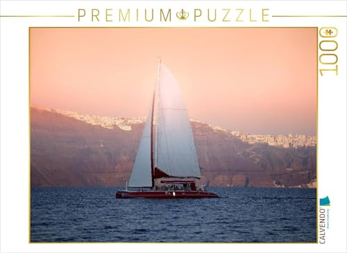 Puzzle · Sunset Cruise | Segeln vor Santorini · 1000 Teile · Lege-Größe 64 × 48 cm · CALVENDO Puzzle