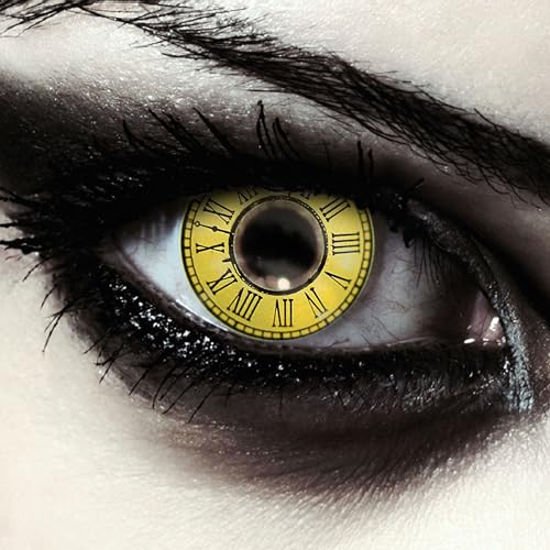 DESIGNLENSES, Farbige gelbe Kontaktlinsen für Sharingan Cosplay Date a Live, 1 Paar (2 Stück),weiche Farblinsen ohne Stärke, Kurumi