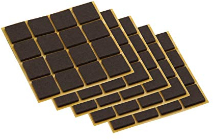 Metafranc Filz-Gleiter 22 x 22 mm - selbstklebend - braun - 80 Stück - Effektiver Schutz Ihrer Möbel & Stühle / Möbelgleiter-Set für empfindliche Böden / Stuhlgleiter / Bodengleiter / 644946