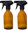Kuishi- Botella de cristal con dispensador de spray ámbar marrón, vidrio, Amber, 250 ml