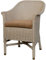 Korb-Outlet Loom-Sessel in der Farbe Vintage Weiss inkl. Polster Braun aus echtem Loom-Geflecht