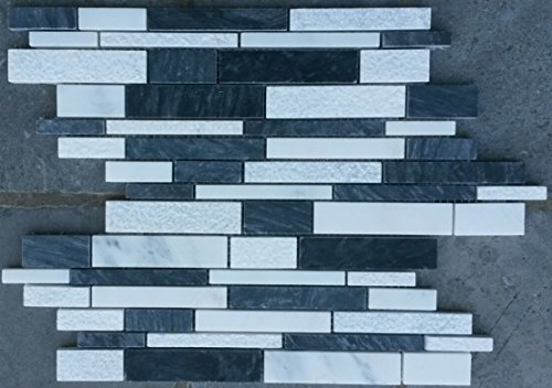 Mosaico Matte marmo pietra naturale Piastrelle Grigio Bianco Carrara Bianco Bagno Cucina M037