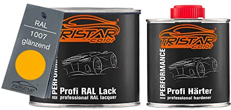 TRISTARcolor RAL 1007 Chr.gelb 2K Autolack glänzend 0,75 Liter / 750 ml Dose inkl. Härter
