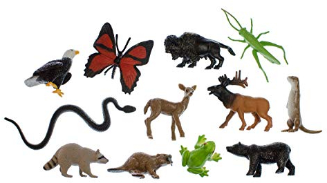 Miniblings 11x Waldtiere Figuren Set – Handbemalte Tiere für Kinder und Sammler – Miniatur Zoo Spielzeug Kuchenaufsätze Kuchen Topper Cupcake Toppers