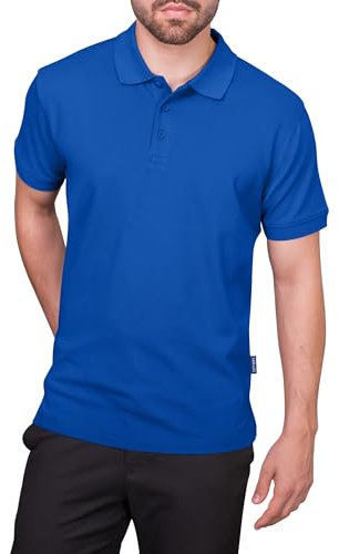 HRM Premium Polo Shirt, royalblau, 2XL - 100% Baumwolle, Basic Polohemd, Hochwertige & nachhaltige Herren-Bekleidung, Workwear