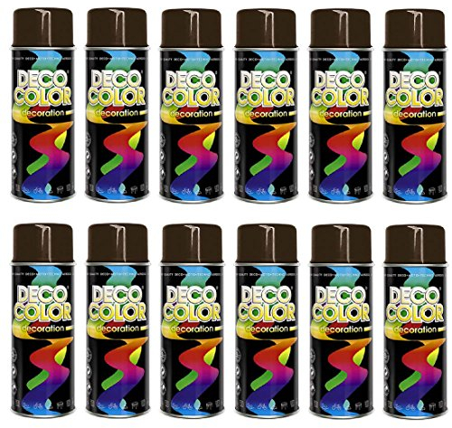 Pack of 12 (1 Box) Spray Paint 400ml Gloss Chocolate Brown RAL 8017