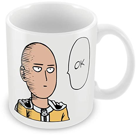 One Punch Man Ok Saitama Ceramic Mug 11 oz by FT