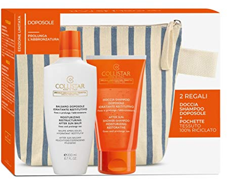 Feuchtigkeitsspendende After-Sonne-Balsam + Dusche-Shampoo + Clutch