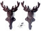 ISOTO 2pcs Deer Head Shaped Wall Hooks Cast Iron Decorative Rustic Single Hanger Animal Heavy Duty for Coats Bags Towels Key and More Home Farmhouse Decor Gift Vintage Design Wall Mounted (Rust)