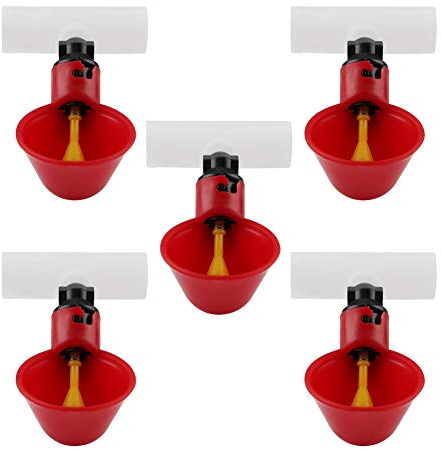 Abreuvoir Automatique pour Poules, Lapins et Volaille – Lot de 5 Distributeurs d'Eau à Bille 20mm – Fontaine Abreuvoir pour Canards, Oiseaux, Pigeons et Cailles – S'adapte sur Bo