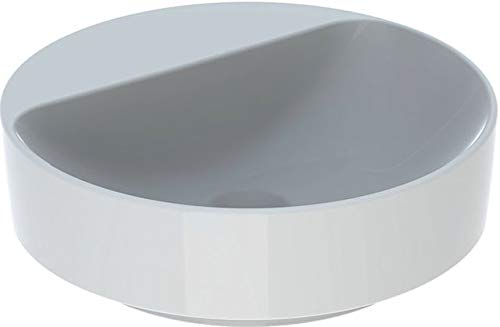 Geberit VariForm Aufsatzwaschtisch rund, 450mm, mit Hahnloch, ohne Überlauf, Farbe: Weiß, mit KeraTect - 500.770.00.2