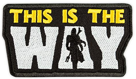 This is The Way Patch – Bounty Hunter Mandalorian – Star TV-Serie Morale Emblem – bestickter Aufnäher zum Aufbügeln – Größe: 9,4 x 5,3 cm