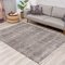 carpet city Teppich Hochflor Wohnzimmer - Ethno Stil Meliert 240x340 cm Grau Creme - Teppiche mit Fransen